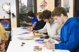 Students in an art class
